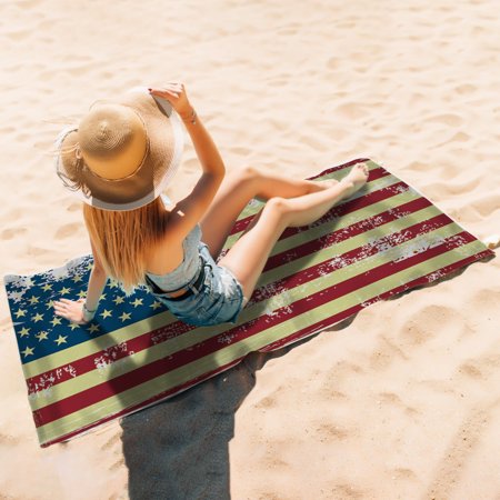 American Flag Beach Towel Oversized USA Beach Towels Lightweight Striped Pool SPA Towels Quick Dry 60x30 Inch Travel Beach Towels  Uscallm #8306