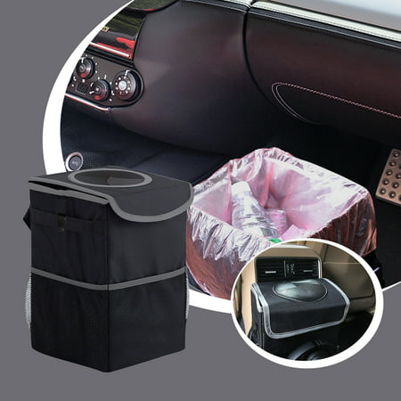 Car Trash Can with Lid and Storage Bag Car Liner Removable Storage Bag and Wipe Holder Car Storage Box Car Trash Can 08HWC15A#9598 2022 the Hot Car Tr