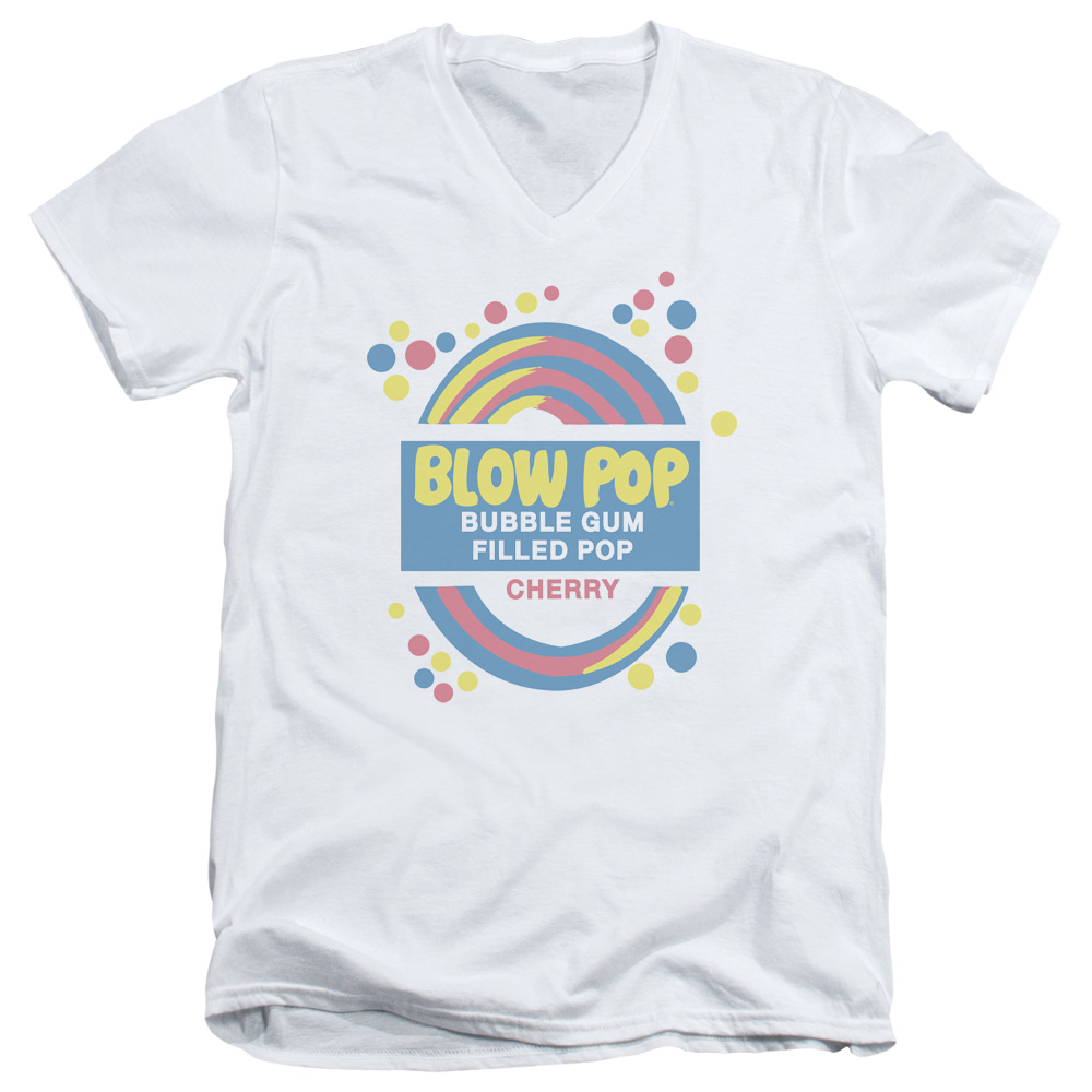 Tootsie Roll Chocolate Candy Blow Pop Label Vintage Style Adult V-Neck T-Shirt