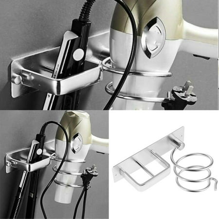 DDgui Fashion New Sliver Metal Wall Hair Dryer Holder Cupboard Straighteners Storage Stand Rack DDgui220929-8775
