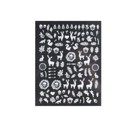 Buodes Builder Gel for Nails 3D Christmas Luminous Snowflake Nail Foil Transfer Stickers White Snow Sticker for DIY Nail Design