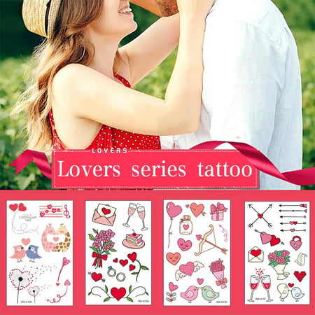 DDgui New Crystal Love Tattoo Sticker Couple Confession Proposal Face Arm Tattoo Sticker DDgui LBB220920-4964
