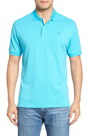 Men's Southern Tide 'skipjack Micro Pique' Stretch Cotton Polo, Size Medium - Blue