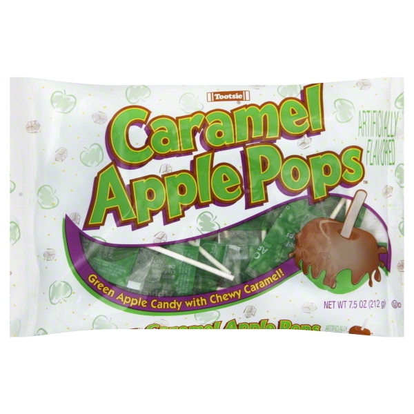 Tootsie Caramel Apple Lollipops  7.5 Oz. Caramel and Green Apple Lollipop Halloween Candy