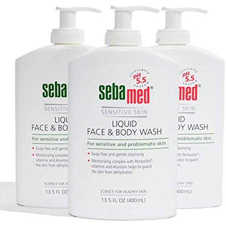 Sebamed Paraben-Free Liquid Face and Body Wash with Pump PH 5.5 Dermatologist Recommended Mild Hydrating Cleanser for Sensitive Skin 13.5 Fluid Ounces