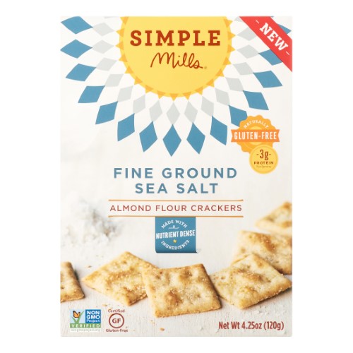 Simple Mills Almond Flour Crackers, Fine Ground Sea Salt, 4.25 Oz