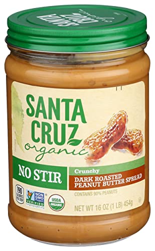 Santa Cruz, Organic Peanut Butter Dark Crunchy, 16 Oz(Case of 12)