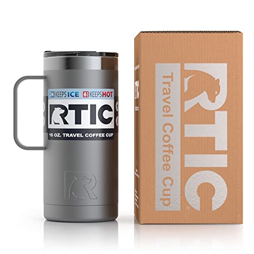 RTIC 16 Oz Coffee Travel Mug with Lid and Handle, Stainless Steel Vacuum-Insulated Mugs, Leak, Spill Proof, Hot Beverage and Cold, Portable Thermal Tu thumbnail