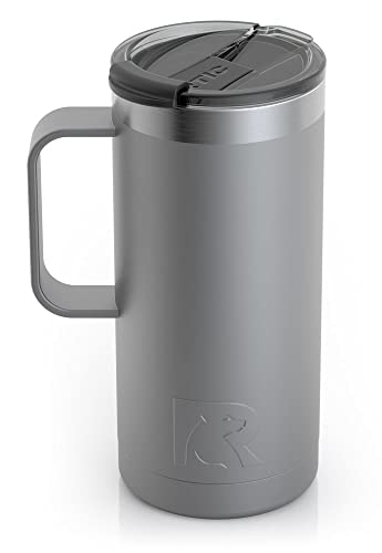 RTIC 16 Oz Coffee Travel Mug with Lid and Handle, Stainless Steel Vacuum-Insulated Mugs, Leak, Spill Proof, Hot Beverage and Cold, Portable Thermal Tu thumbnail