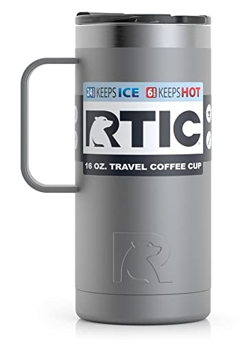 RTIC 16 Oz Coffee Travel Mug with Lid and Handle, Stainless Steel Vacuum-Insulated Mugs, Leak, Spill Proof, Hot Beverage and Cold, Portable Thermal Tu thumbnail