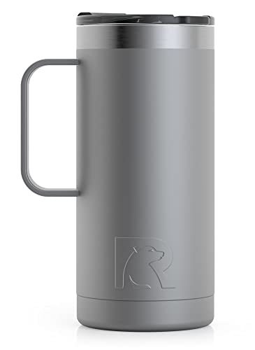 RTIC 16 Oz Coffee Travel Mug with Lid and Handle, Stainless Steel Vacuum-Insulated Mugs, Leak, Spill Proof, Hot Beverage and Cold, Portable Thermal Tu thumbnail