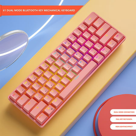 Wired 60% Mechanical Gaming Keyboard RGB Backlit Compact 61 Keys Mini Keyboard with Blue Switches for Windows PC  Uscallm #6974
