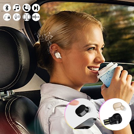 MIANHT Mini Bluetooth 4.1 Stereo Headset in-Ear Wireless Earphone Earbud Headphone - 2022 Mini Bluetooth 4.1 S-#9764