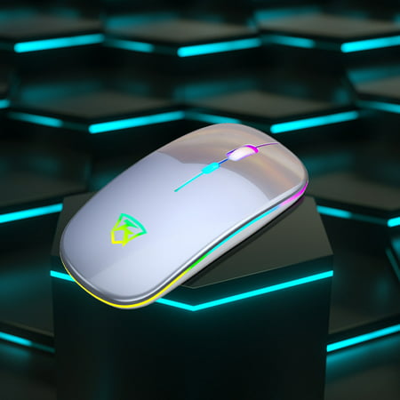 Usupdd Ultra-Thin Wireless Mouse 2.4GHZ LED Silent Mute Colored Backlit Optical Mice Usupdd 2208-7525