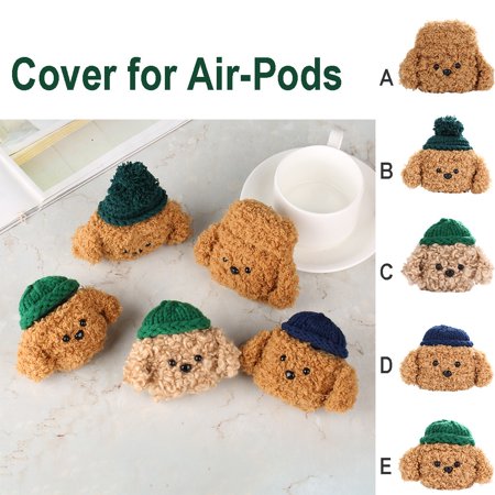 Miximx Knitted Plush Anti-lost Protective Cover Skin Case for Apple for Air-Pods 1/2 - Electronic Product for Gifts Knitted Plush Anti-lost a-a#6678