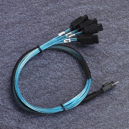 4 Channels Signal Transmission MINI Line  Data Transmission Cable  SFF-8654 to 4xSata MINI Cable  for Server  Hard Disk  Computer  and Host