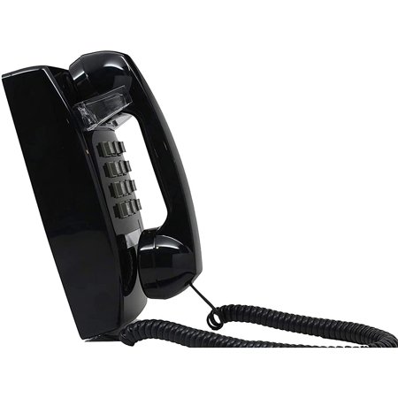 Single Line Classic 2554 Wall Phone with Loud Ringer and Handset Volume Control  Black - Wall Mount Jack Required