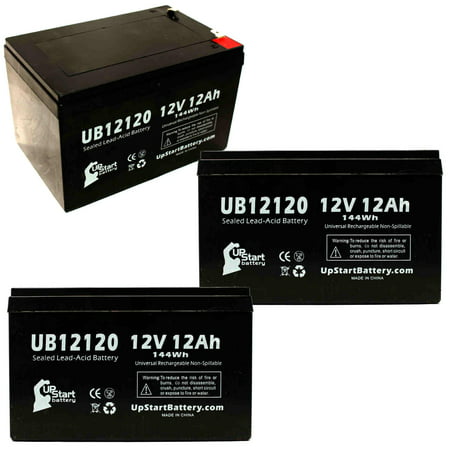 3x Pack - Compatible Eaton 5105-1000VA Battery - Replacement UB12120 Universal Sealed Lead Acid Battery (12V  12Ah  12000mAh  F1 Terminal  AGM  SLA) -