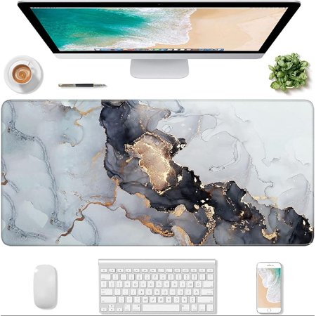 Extended Gaming Mouse Pad  Large Desk Pad  Computer Keyboard Mousepad  Waterproof Mouse Mat with Stitched Edges and Non-Slip Base