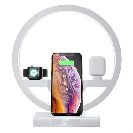 Miximx LED Lamp Wireless Charger Charging for iPhone 12 Stand Holder for Airpods Pro - Electronic Product for Gifts LED Lamp Wireless a-a#2518