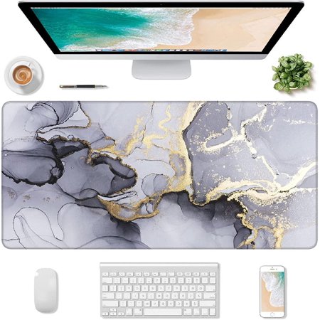 Extended Gaming Mouse Pad  Large Desk Pad  Computer Keyboard Mousepad  Waterproof Mouse Mat with Stitched Edges and Non-Slip Base