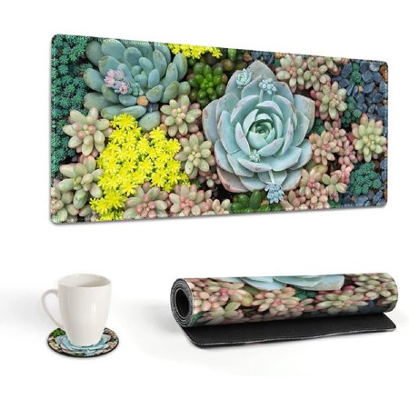 Extended Gaming Mouse Pad  XL Large Keyboard Mouse Mat Desk Pad with Stitched Edges  Durable Non-Slip Base Mousepad for Home Office Work  35x15.7inch