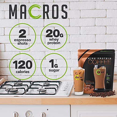 CHIKE Mocha High Protein Iced Coffee, 20 G Protein, 2 Shots Espresso, 1 G Sugar, Keto Friendly and Gluten Free, 14 Servings (15.3 Ounce) thumbnail