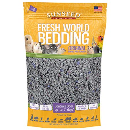 Sunseed 18220 Fresh World Bedding for Small Animals  Original Gray - 450 Cubic Inch