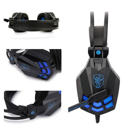 Usupdd USB Wired LED 3.5mm Gaming Headset Headphones with Mic for PS4/XBOX ONE/iPhone Usupdd220809-8306