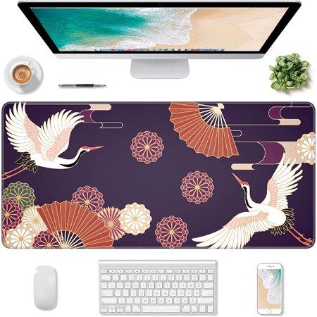 Extended Gaming Mouse Pad  Large Desk Pad  Computer Keyboard Mousepad  Waterproof Mouse Mat with Stitched Edges and Non-Slip Base