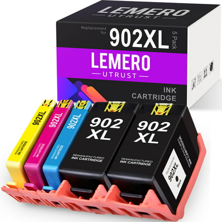 LemeroUtrust Replacement for HP 902 XL 902XL Ink Cartridges for OfficeJet Pro 6978 6968 6962 6958 6960 6970 6954 6974 Printer (2 Black  1 Cyan  1 Mage