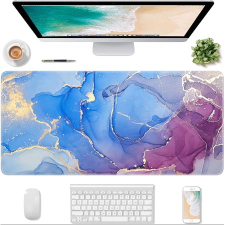 Extended Gaming Mouse Pad  Large Desk Pad  Computer Keyboard Mousepad  Waterproof Mouse Mat with Stitched Edges and Non-Slip Base
