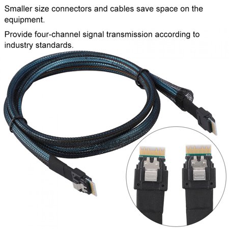 Henmomu Server Data Cable Cabledeconn Slim SAS 38pin SFF-8654 to SFF-8654 Server HDD Data Transmission Cable 1M  Slim SAS Cable