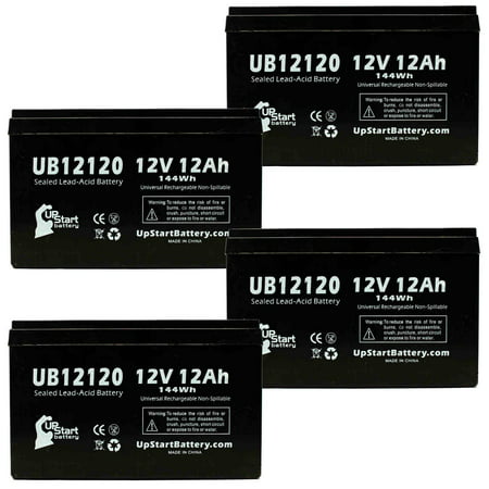 4x Pack - Compatible Eaton 5105-1000VA Battery - Replacement UB12120 Universal Sealed Lead Acid Battery (12V  12Ah  12000mAh  F1 Terminal  AGM  SLA) -