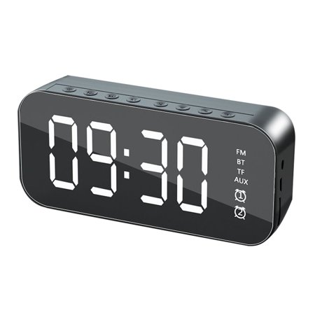 MIANHT A18 Rectangular Subwoofer Mirror Wireless Bluetooth Alarm Clock Speaker - 2022 A18 Rectangular Subwoofer S-#3439
