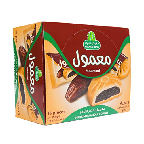 HB Halwani Bros Cookies, 100% All Natural Medium Mamoul Date Filled Shortbread Biscuits, Slightly Sweet, No Preservatives, No Additives, 16ct. 10.15oz thumbnail