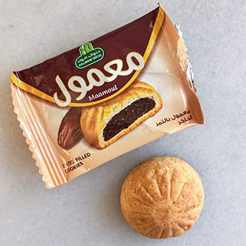 HB Halwani Bros Cookies, 100% All Natural Medium Mamoul Date Filled Shortbread Biscuits, Slightly Sweet, No Preservatives, No Additives, 16ct. 10.15oz thumbnail