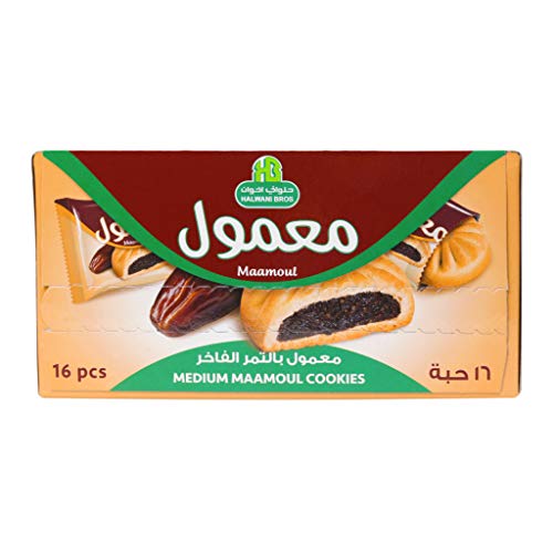 HB Halwani Bros Cookies, 100% All Natural Medium Mamoul Date Filled Shortbread Biscuits, Slightly Sweet, No Preservatives, No Additives, 16ct. 10.15oz thumbnail