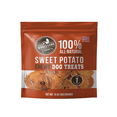 Wholesome Pride Sweet Potato Chews 100% All-Natural Single Ingredient  USA-Sourced Dog Treats  16 Oz
