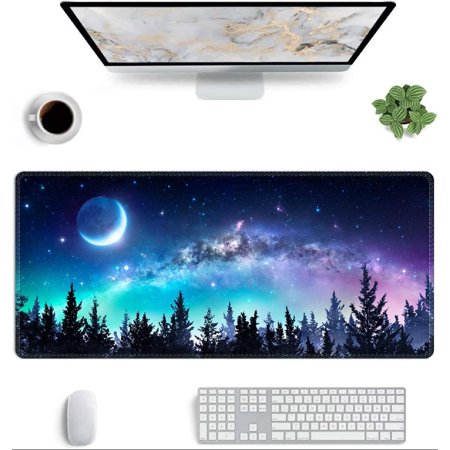 Large Gaming Mouse Pad   Extended Mousepad with Stitched Edges  Non-Slip Base  Water Resist Keyboard Pad  Desk Mat for Gamer  Office & Home