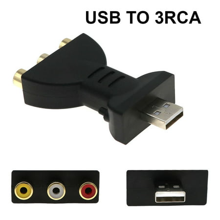 Miximx USB Gold-plated Male to 3RCA Female Audio Adapter Video AV TV Box DVD Converter - Electronic Product for Gifts USB Gold-plated Male a-a#9303