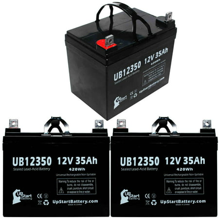 3x Pack - Compatible Shoprider Mobility Sunrunner-4888-B4 Battery - Replacement UB12350 Universal Sealed Lead Acid Battery (12V  35Ah  35000mAh  L1 Te