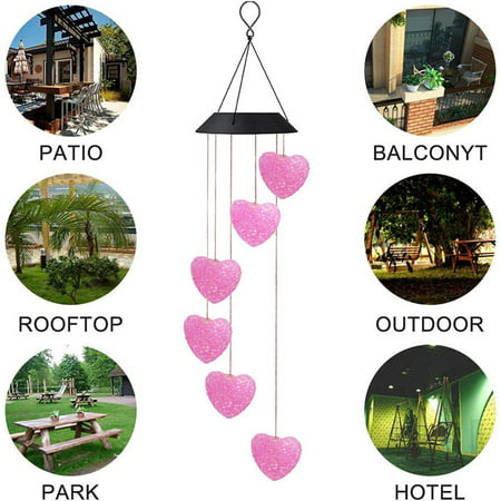 Usupdd Colorful Color Changing Outdoor Waterproof Solar Wind Chime Lamp Usupdd 220805-5954