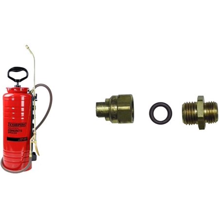 MORI 1949 Industrial Open Head Sprayer for Professional Concrete Applications  3.5 Gallons  Red & Chapin 6-5797 Industrial Brass Fan Tip Nozzle with F