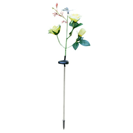 Usupdd LED Solar Rose Flower Transparent Butterfly Combination Ground Lamp WAA220811-6229