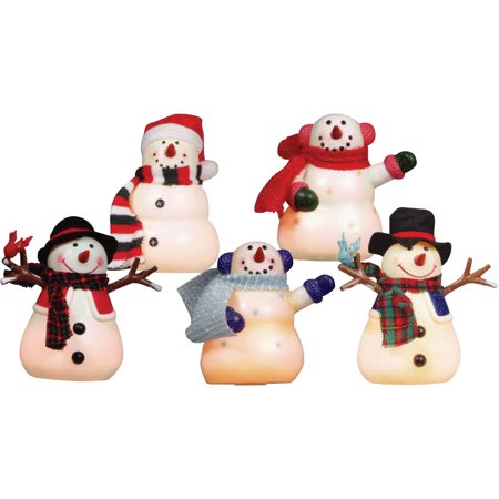 J Hofert 6 in. Incandescent Snowman Pathway Marker Light Set (5 per Set) 4973