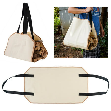 Usupdd New Fashion Firewood Log Carrier Bag - Waxed Canvas Wood Bag - Fireplace Accessories - 2022 New Toys Firewood Log Carrier a-a#6222