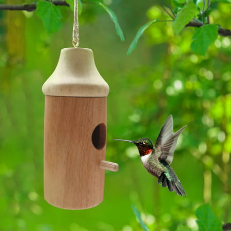 Usupdd Hummingbird House Outdoor Hanging Wooden Bird Feeder Wooden Hummingbird House Usupdd 220727-4962