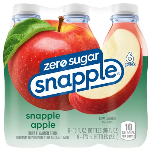Snapple Zero Sugar Apple Juice Drink  16 Fl Oz  6 Count Bottles
