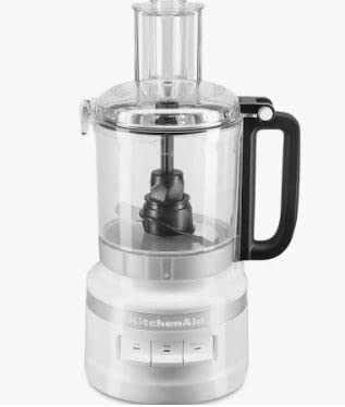 KitchenAid KFP0920QWH 9 Cup Food Processor with 3 Disks  2 Blades & Spatula  White